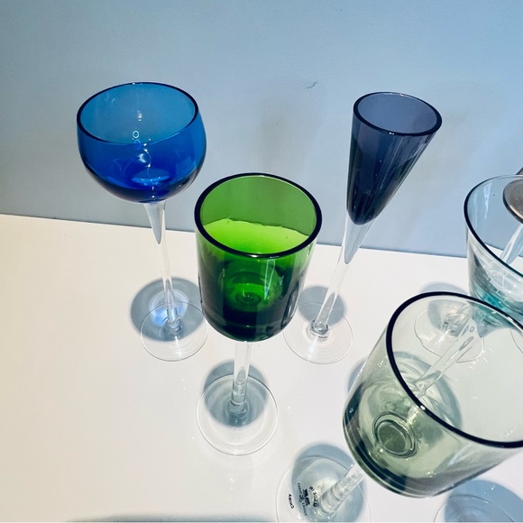 9 Mini Long Stem Glasses Set Multicolore - Picture 6 of 9